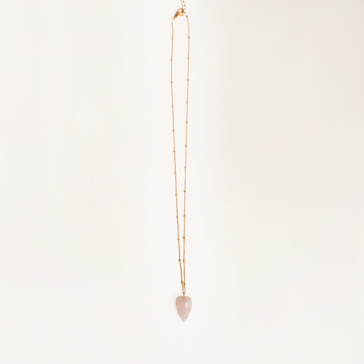 Rose Quartz mini heart necklace