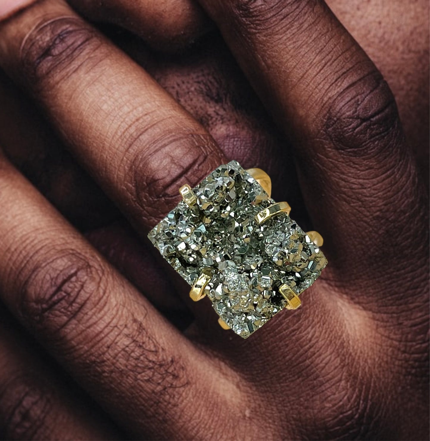 Pyrite adjustable ring