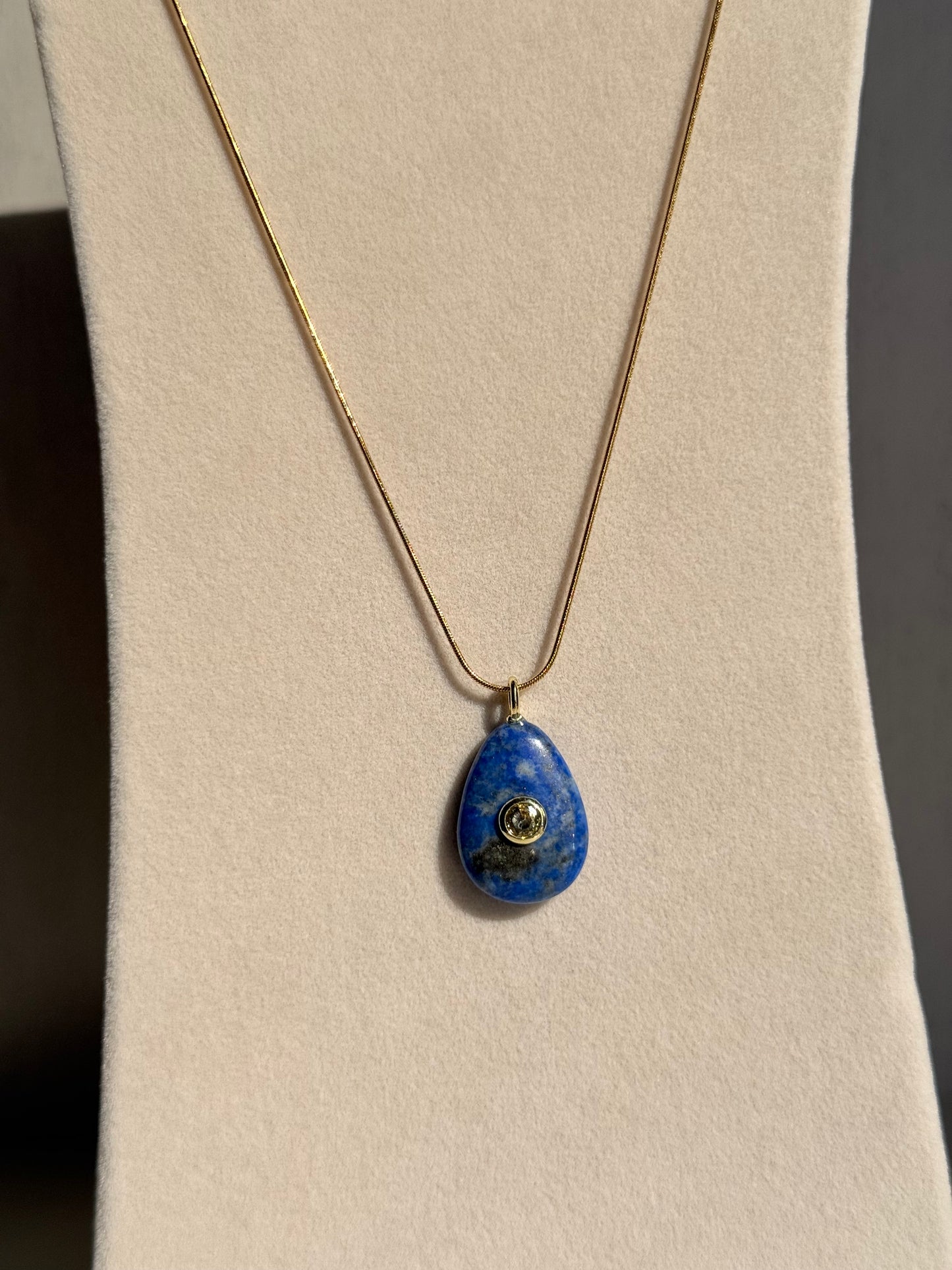 Lapis & citrine pendant necklace