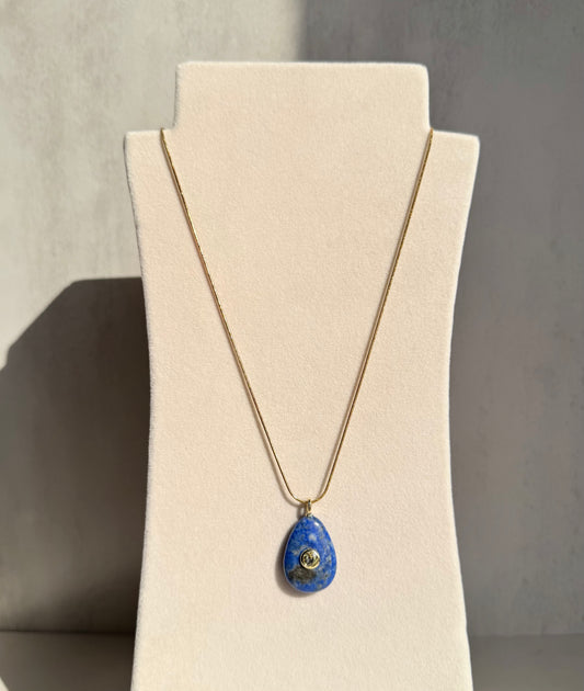 Lapis & citrine pendant necklace