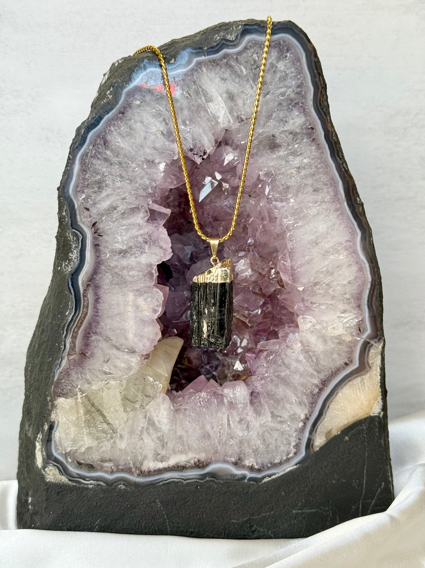 Raw Black Tourmaline necklace