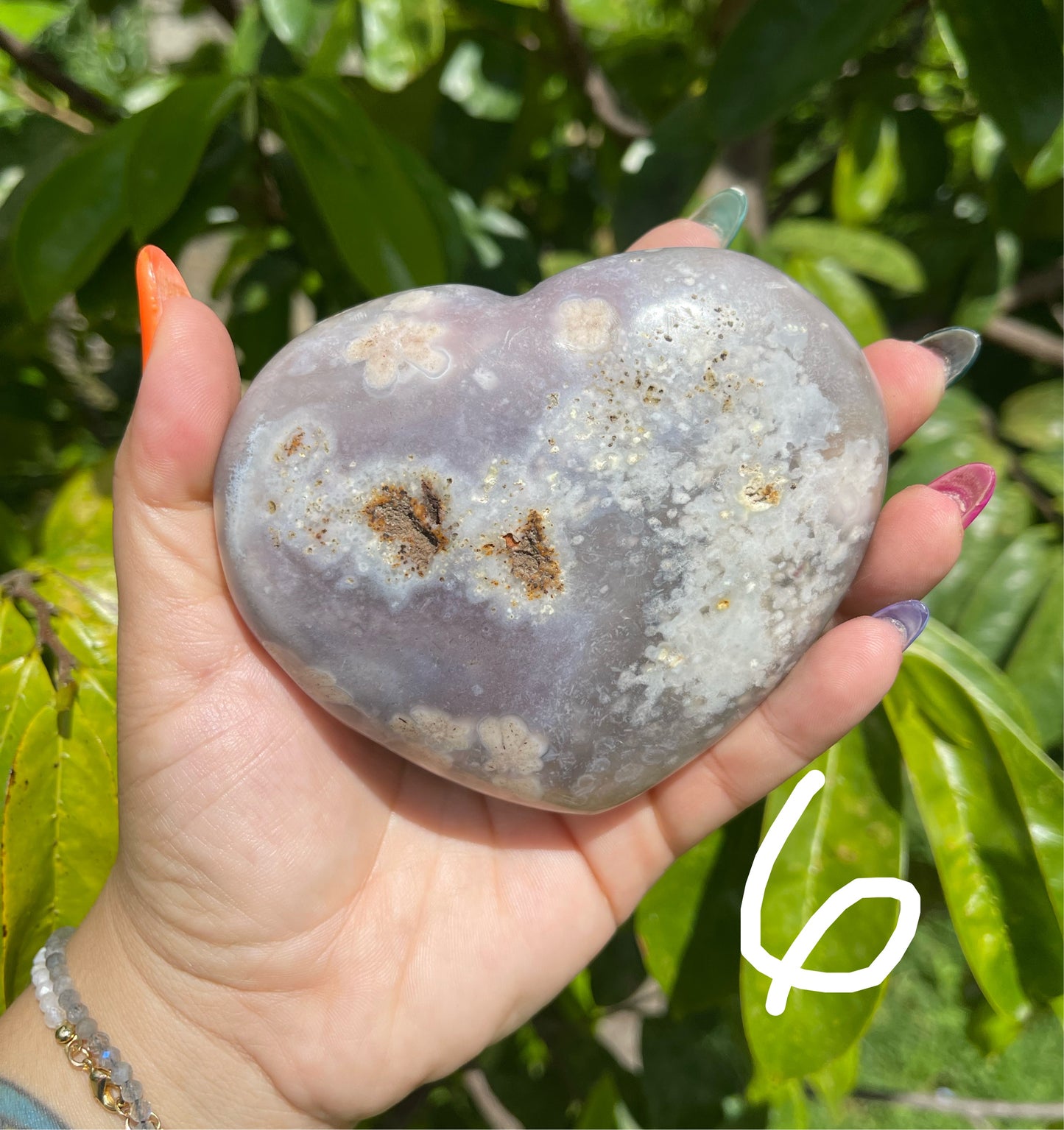 Flower Agate Heart