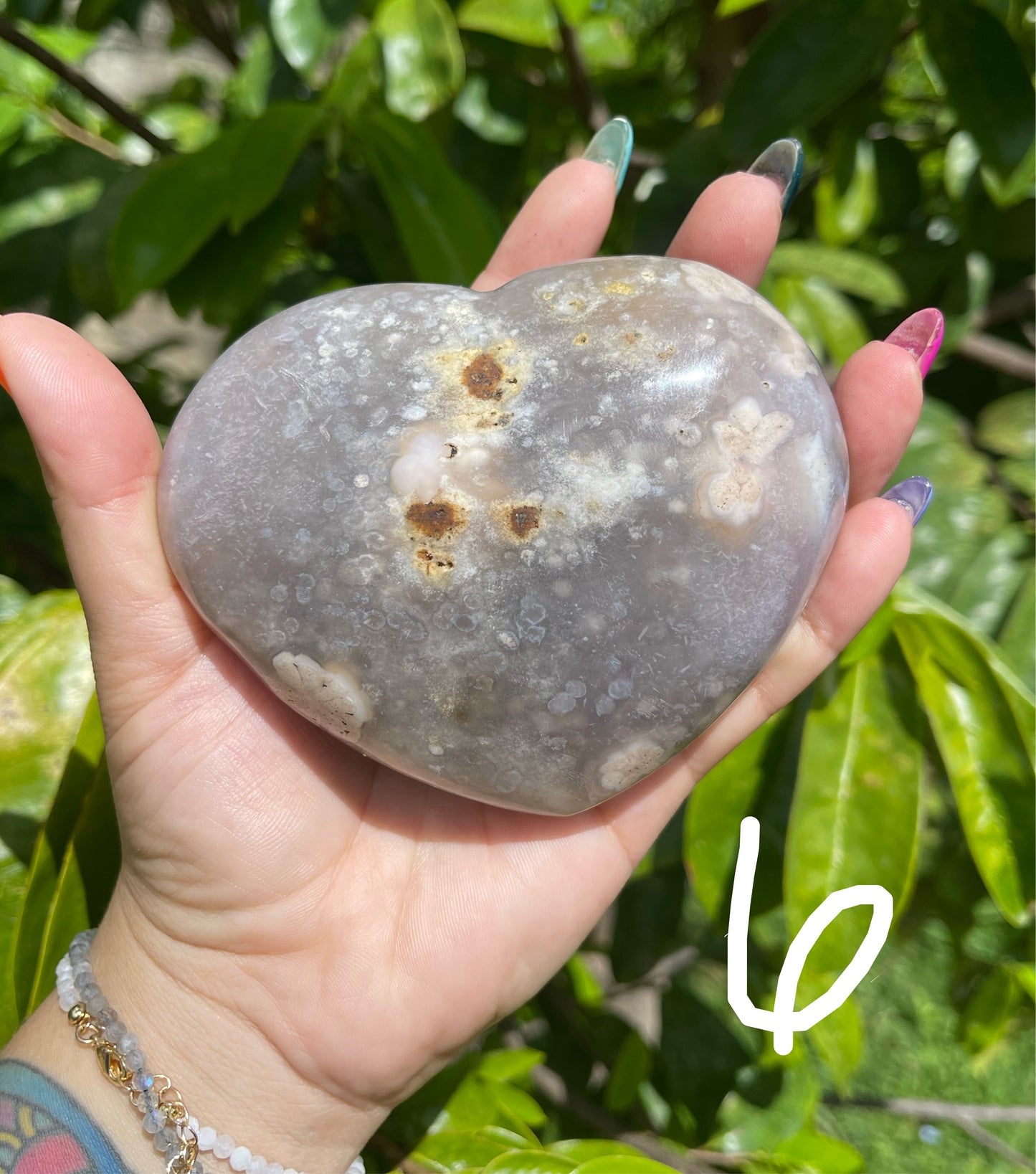 Flower Agate Heart