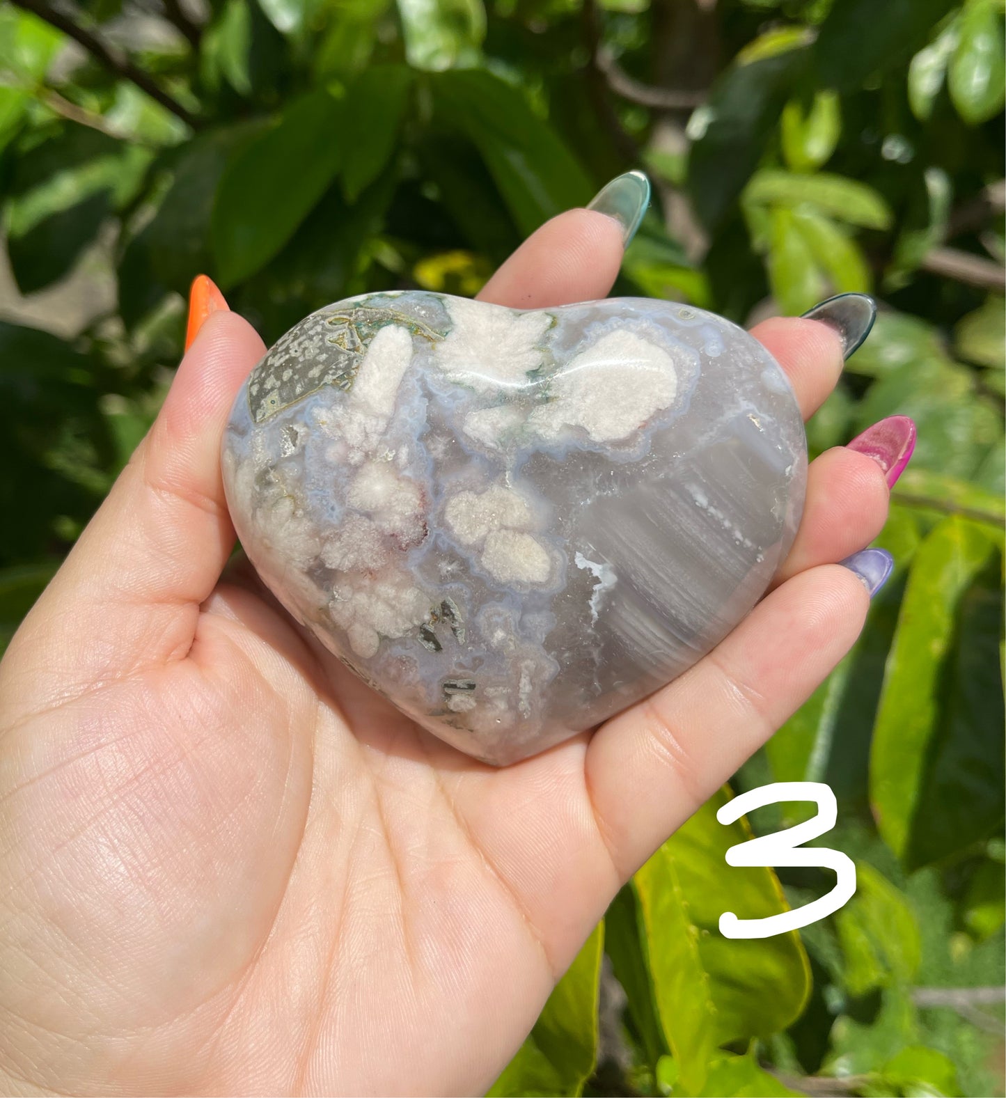 Flower Agate Heart