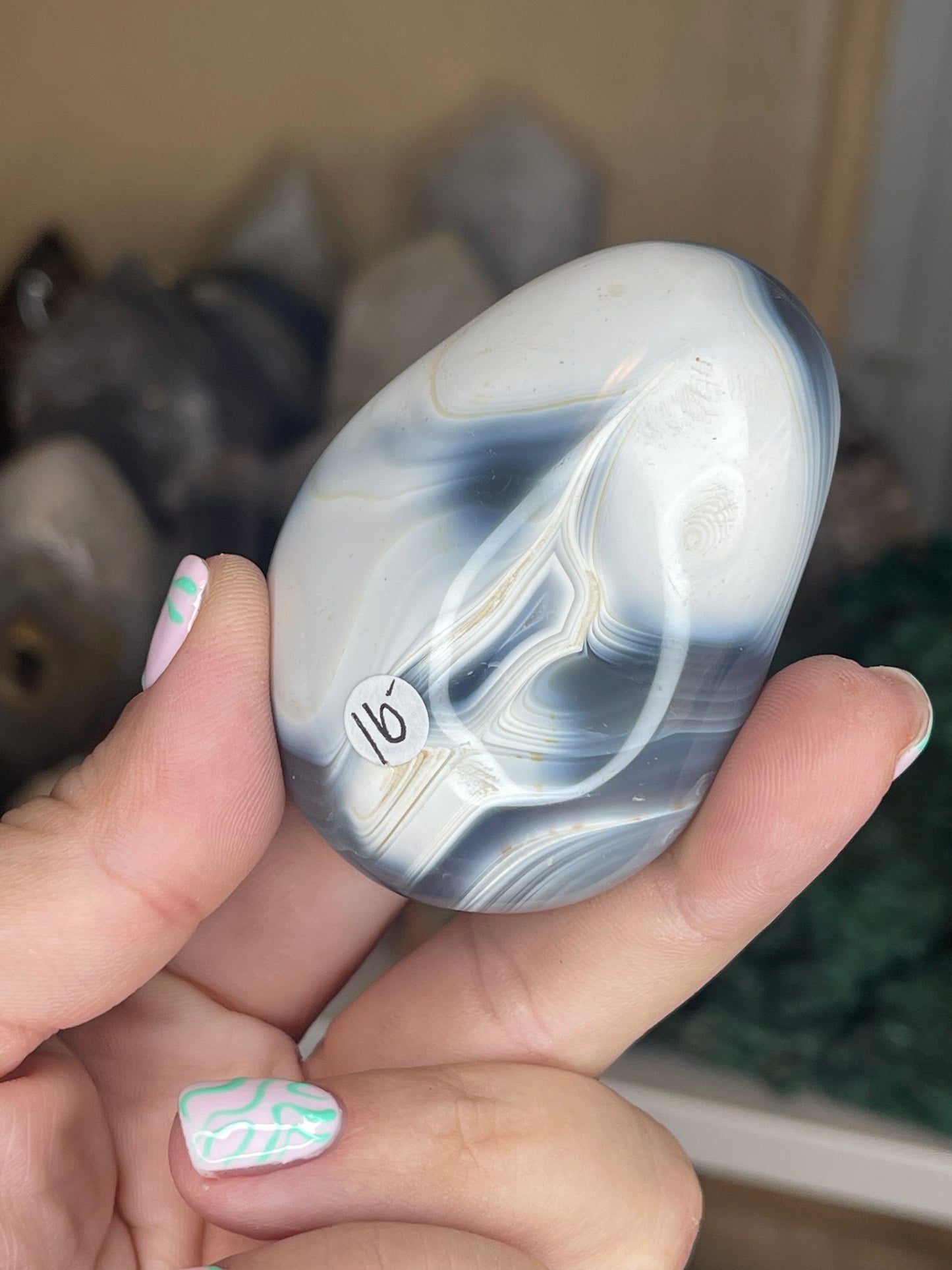 Orca Agate Palmstones