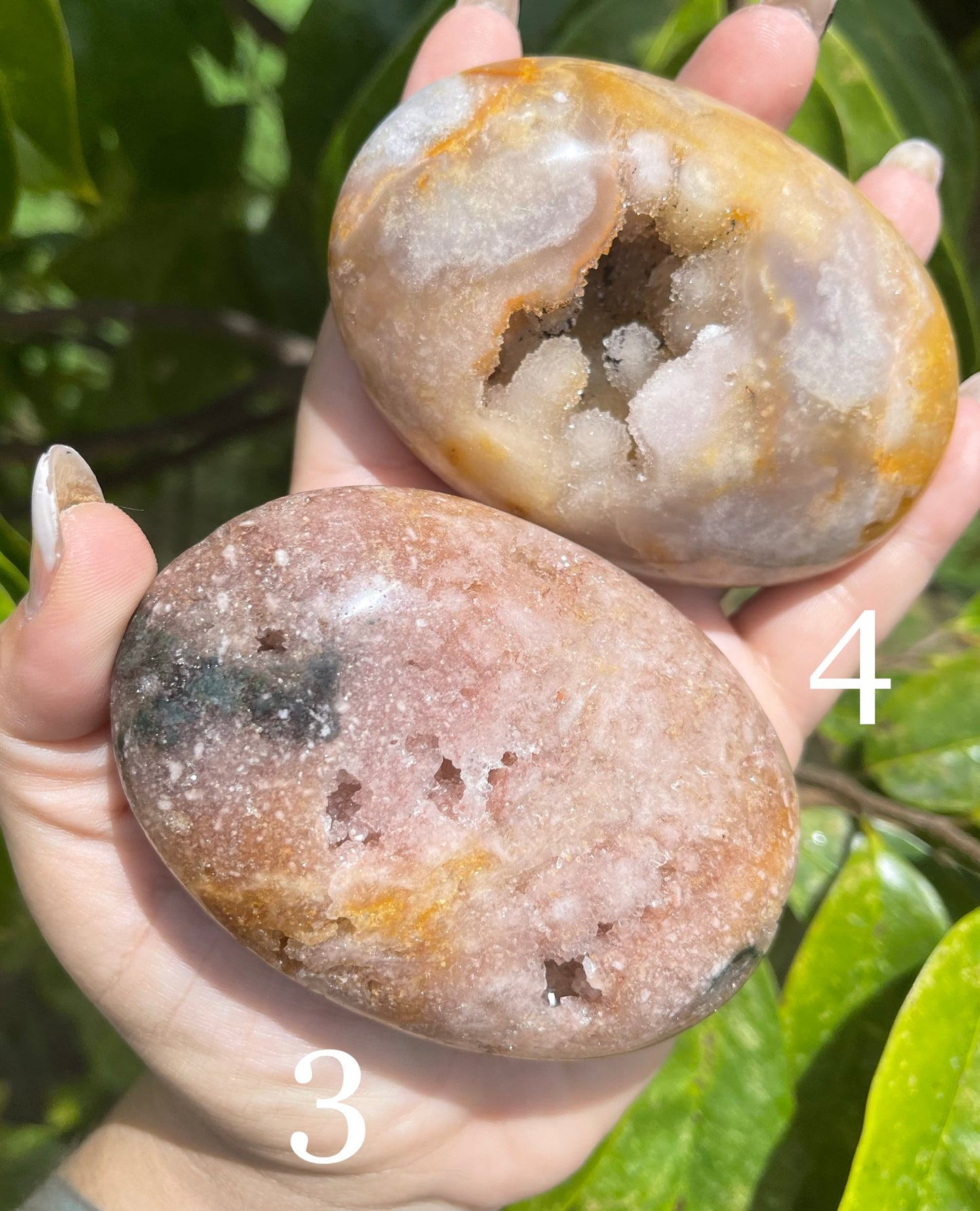 Pink Amethyst Large Palm Stones