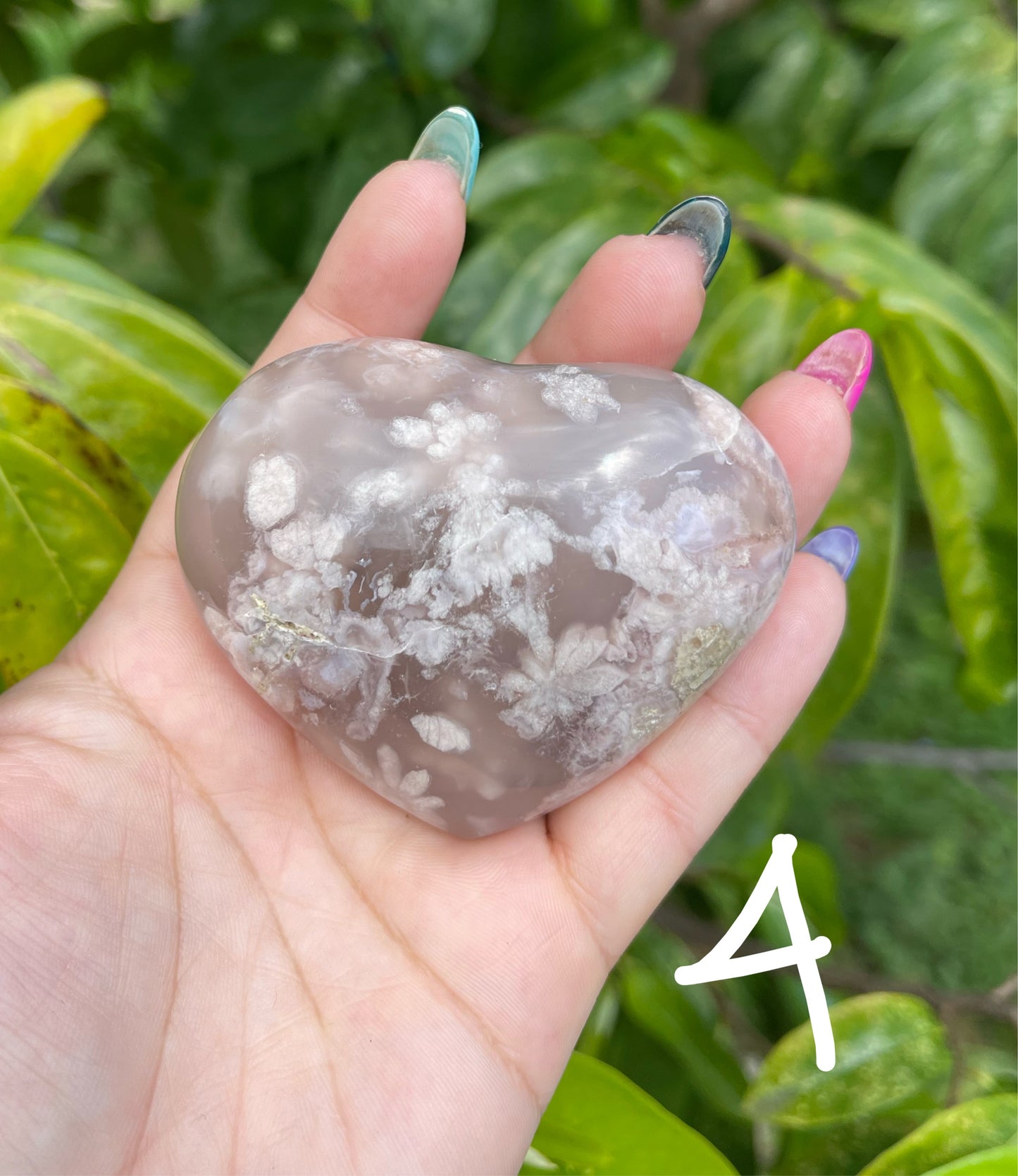 Flower Agate Heart