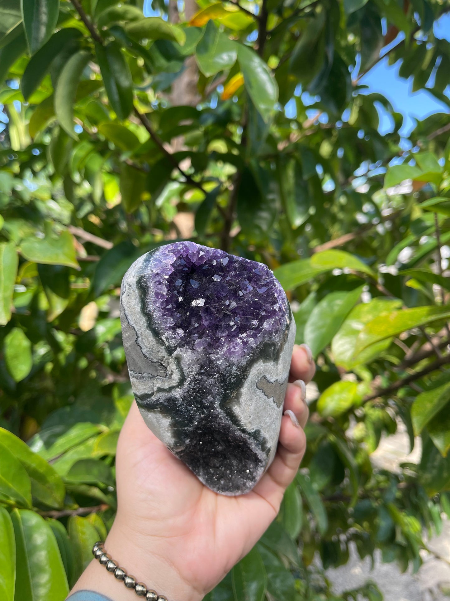 Black and Purple Amethyst Cut Base