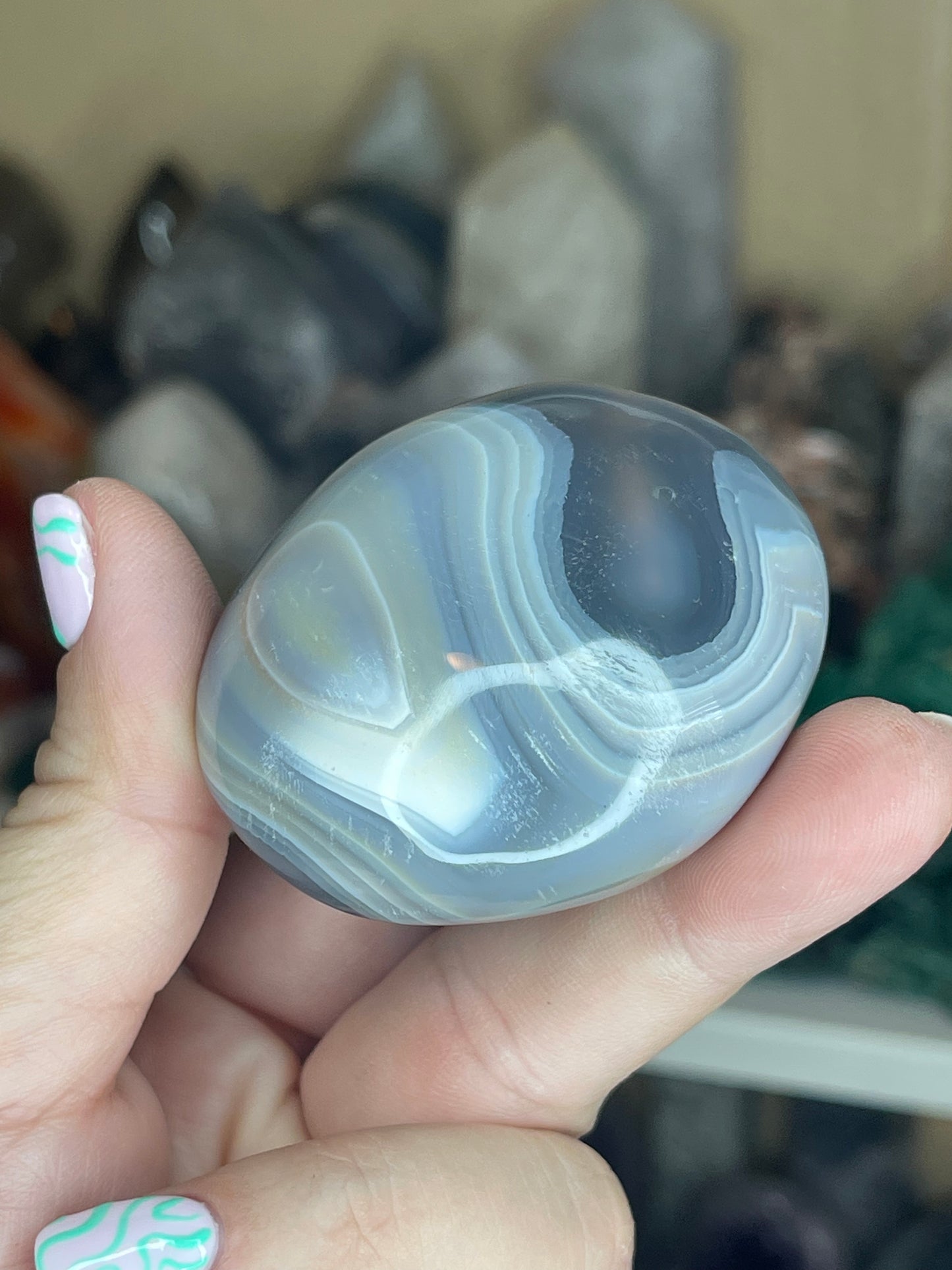 Orca Agate Palmstones