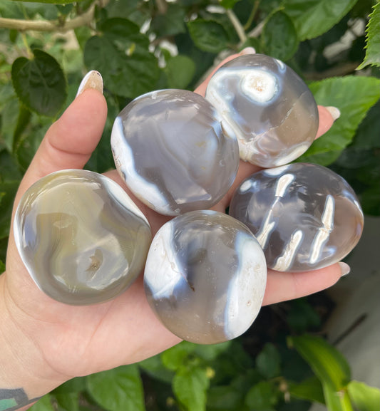 Orca Agate Palm Stones