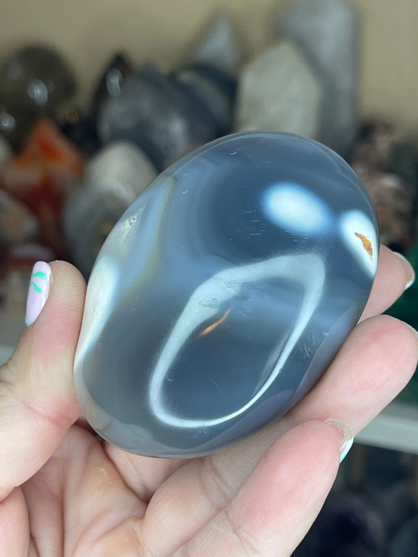 Orca Agate Palmstones