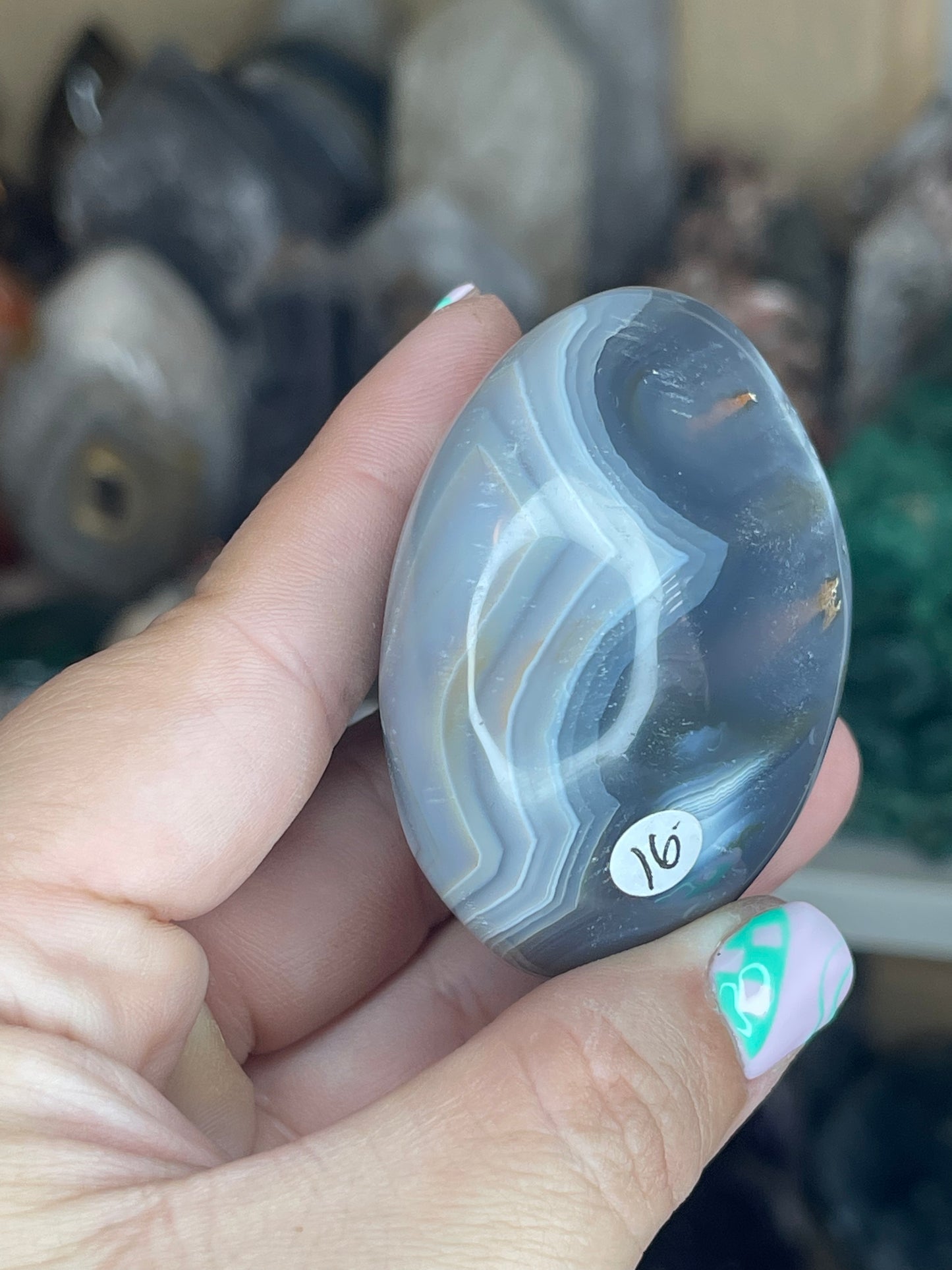 Orca Agate Palmstones