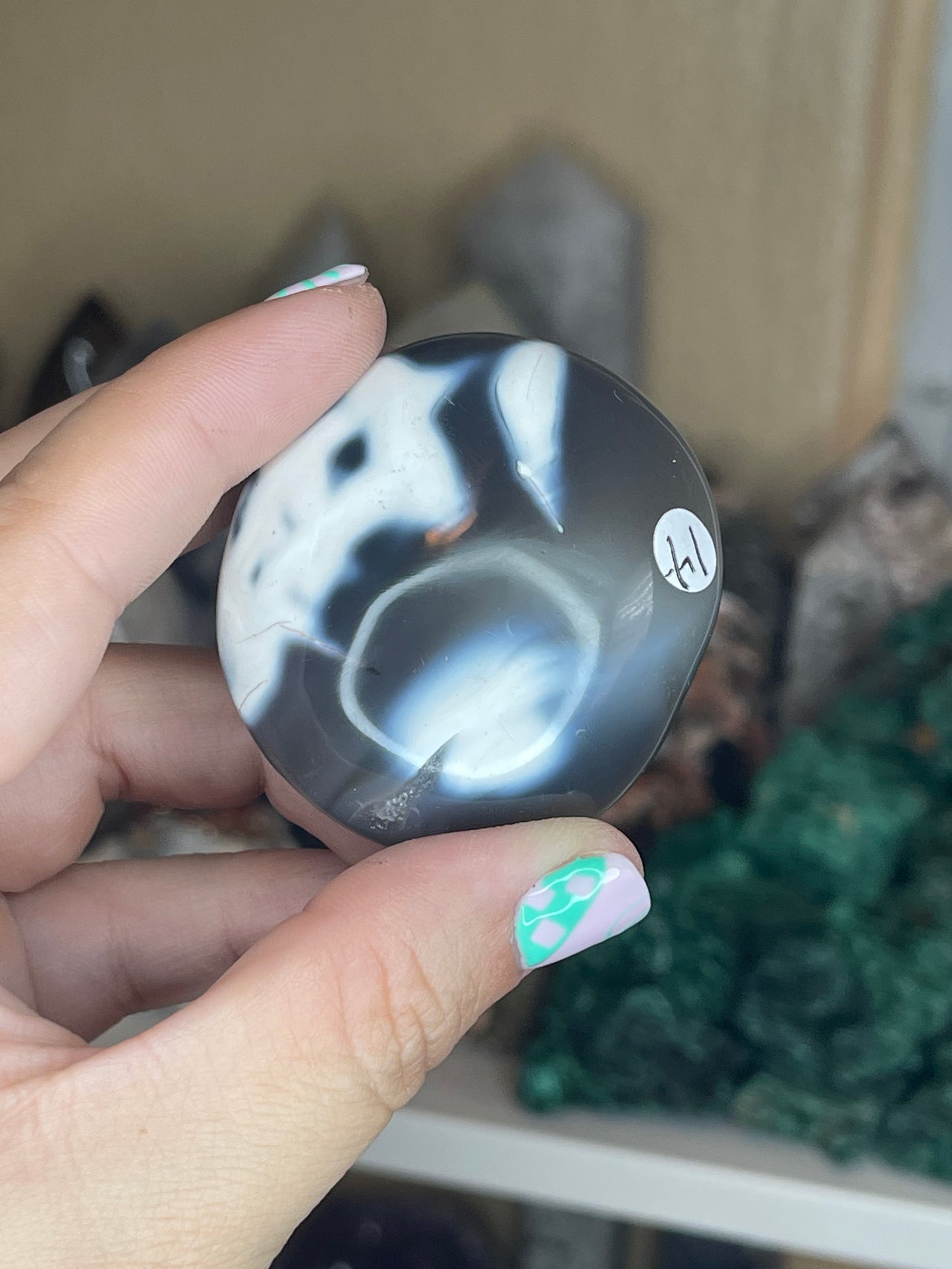 Orca Agate Palmstones