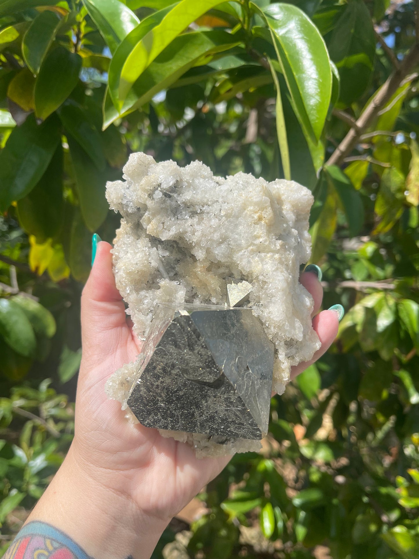 Pyrite on Quartz