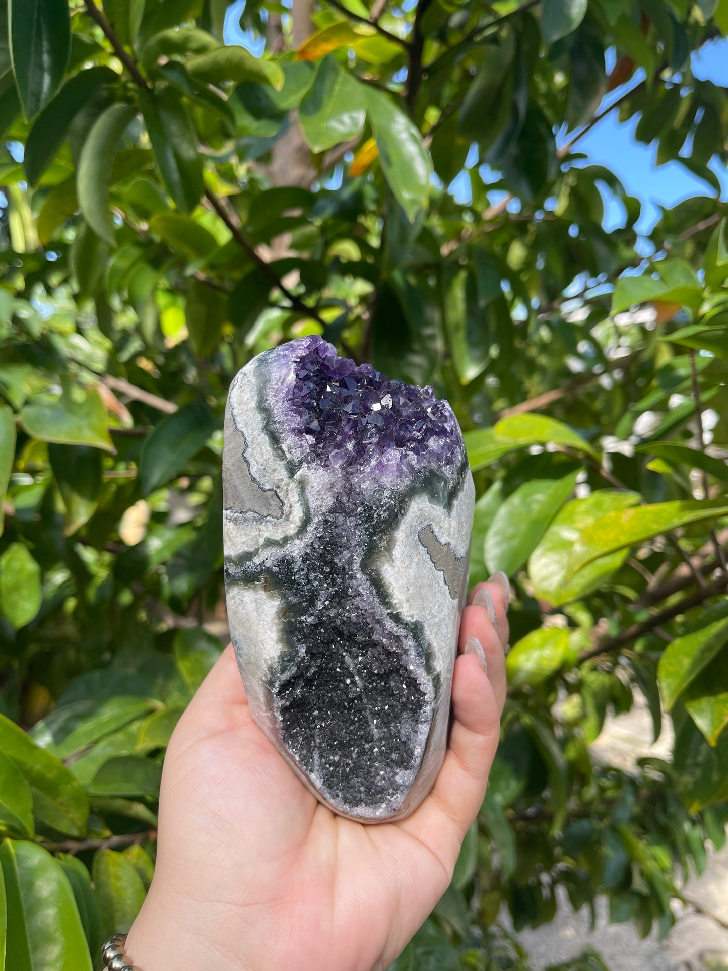 Black and Purple Amethyst Cut Base