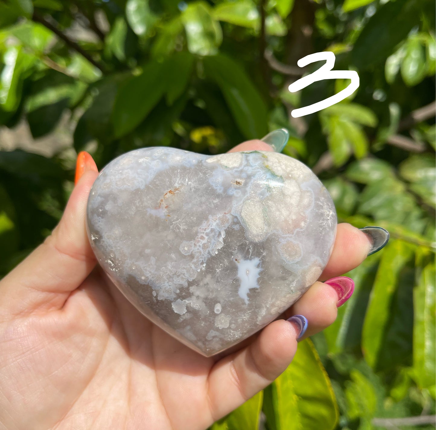 Flower Agate Heart