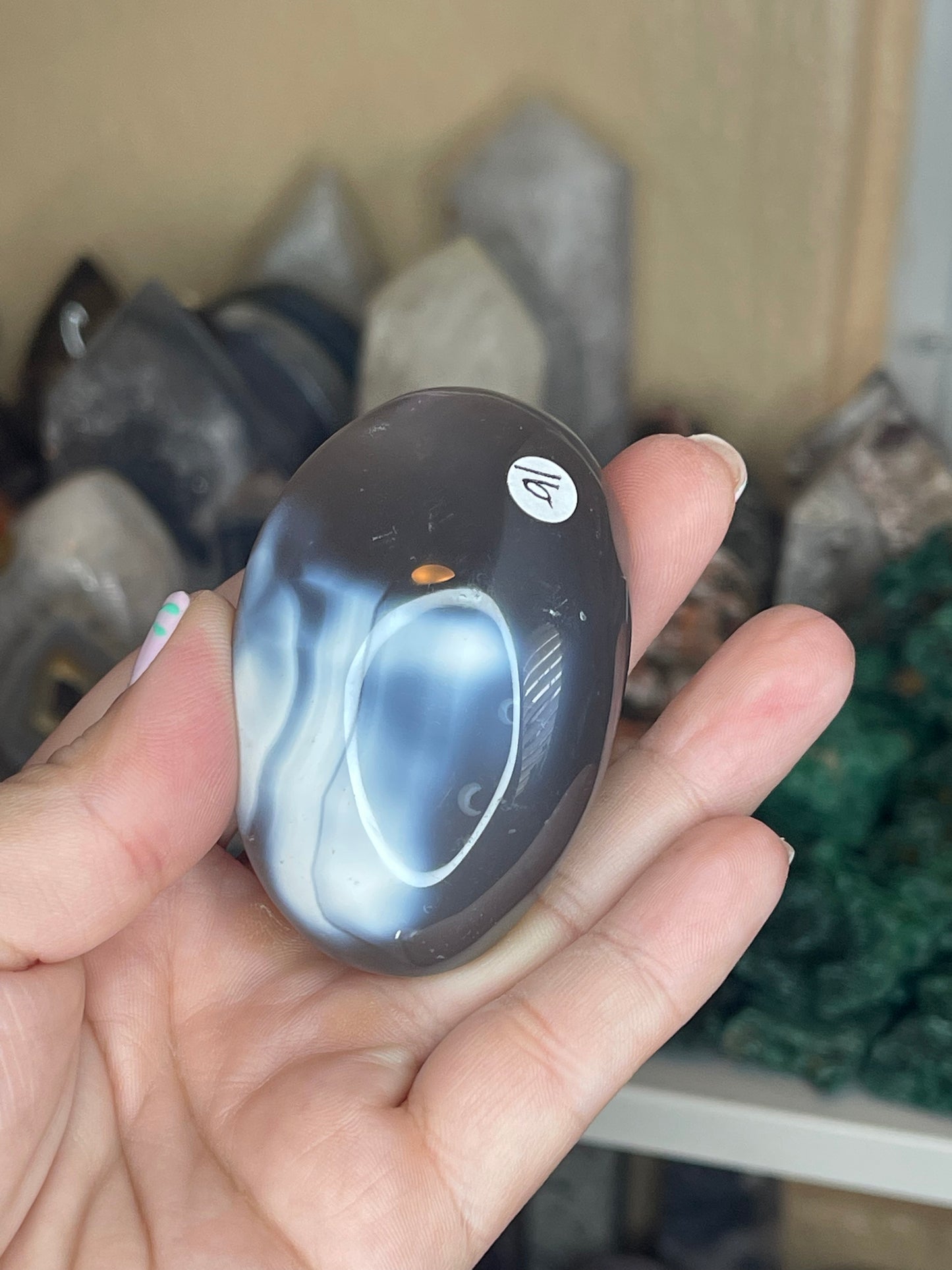 Orca Agate Palmstones