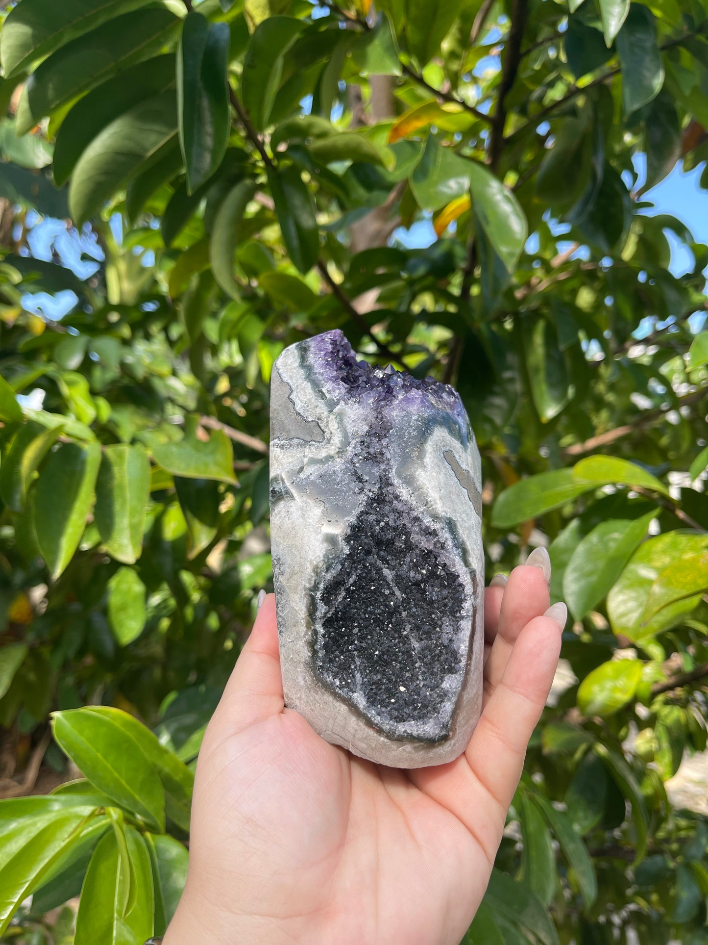 Black and Purple Amethyst Cut Base