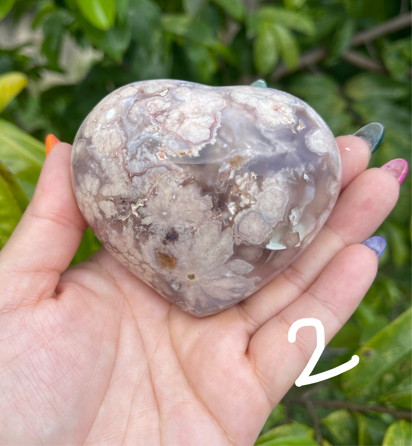 Flower Agate Heart