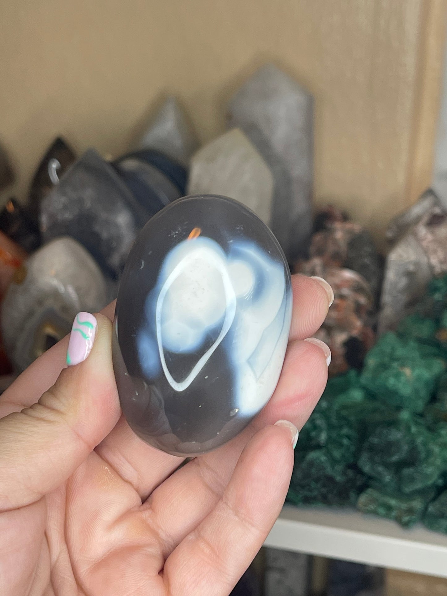 Orca Agate Palmstones