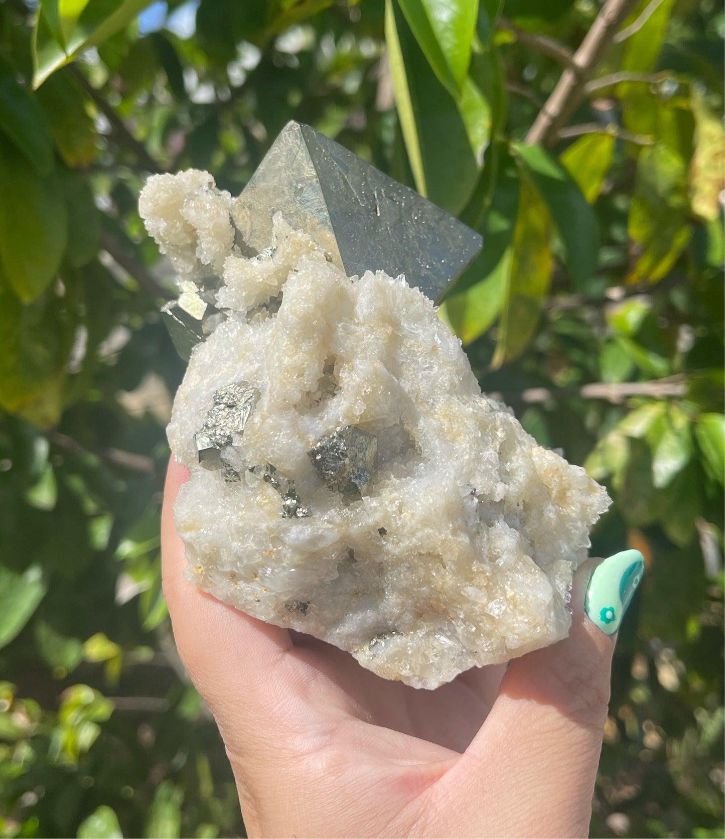 Pyrite on Quartz